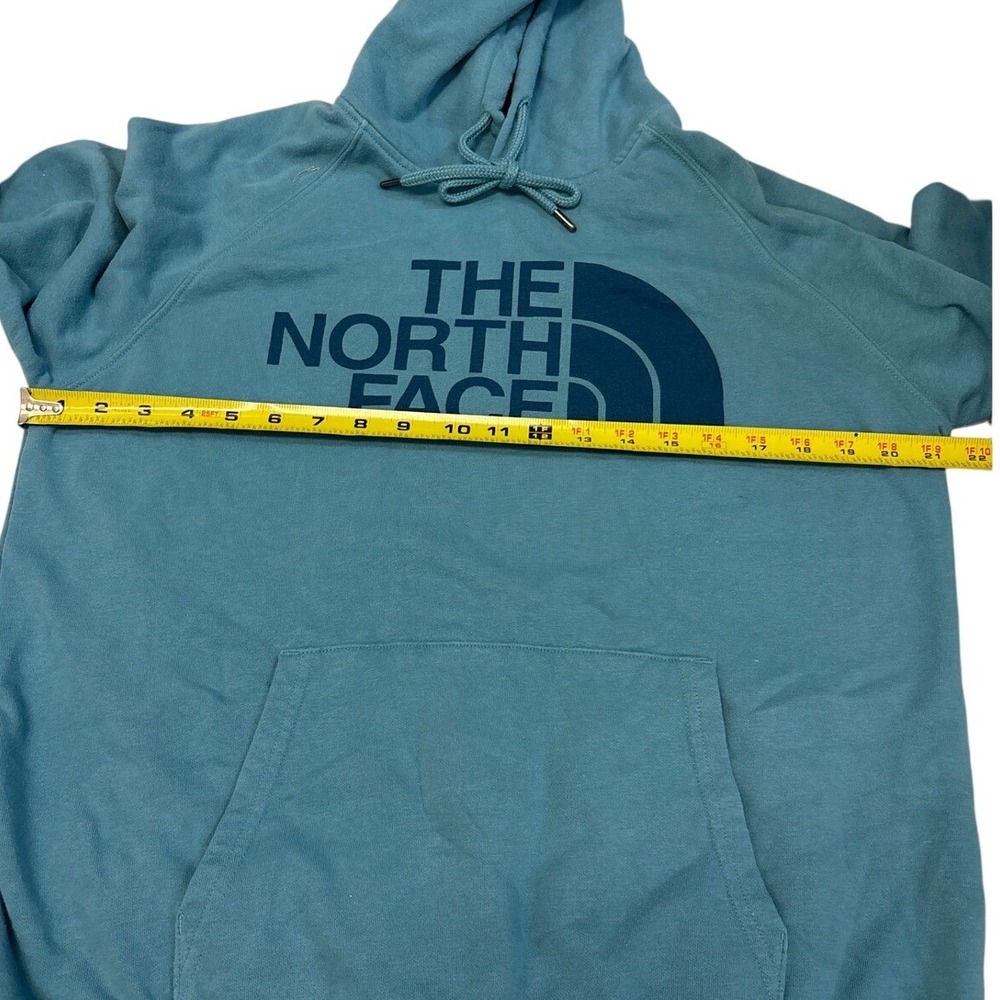 The North Face Womens Half Dome Pullover Hoodie Light Blue Logo Sweatshirt M